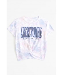 Abercrombie Light Multi Abercrombie Pattern Twist Front Logo Tee